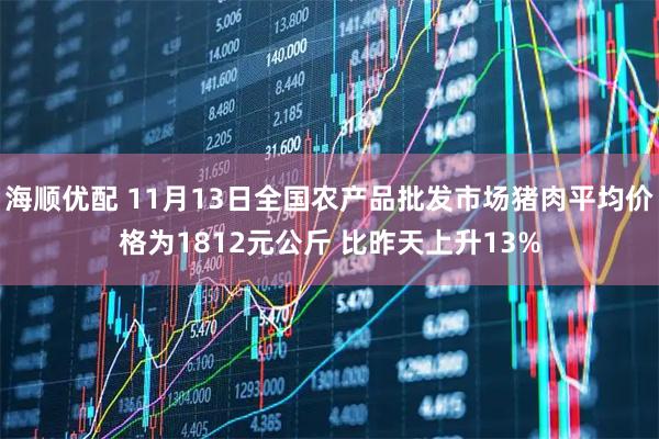海顺优配 11月13日全国农产品批发市场猪肉平均价格为1812元公斤 比昨天上升13%